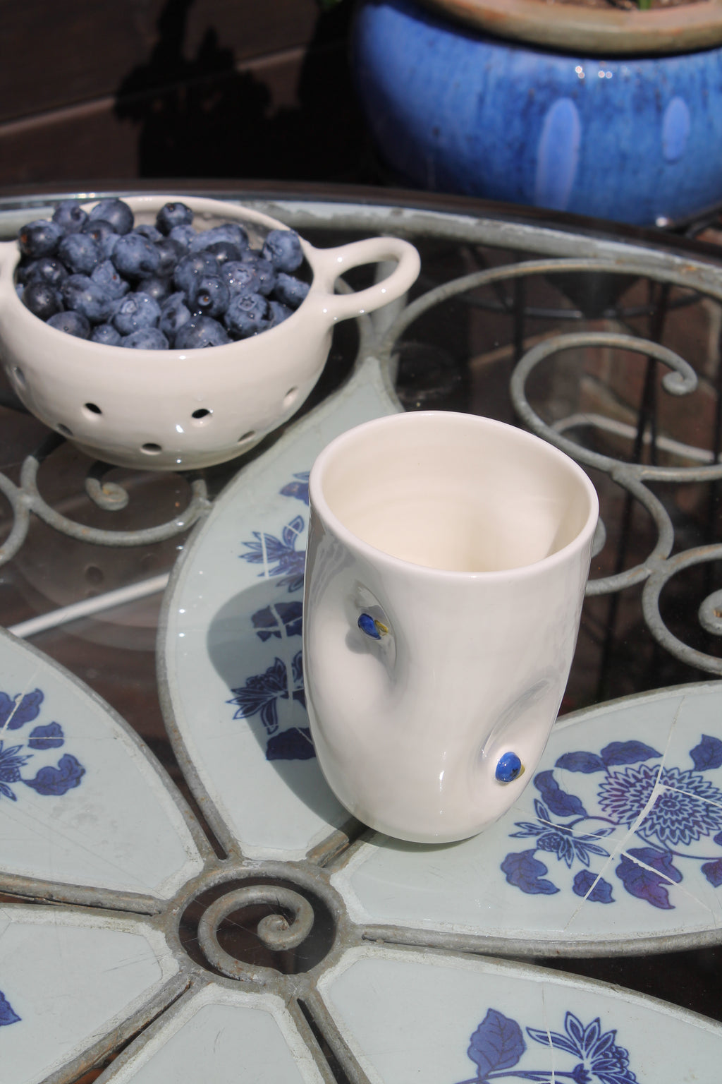 Tasse bleuets latte