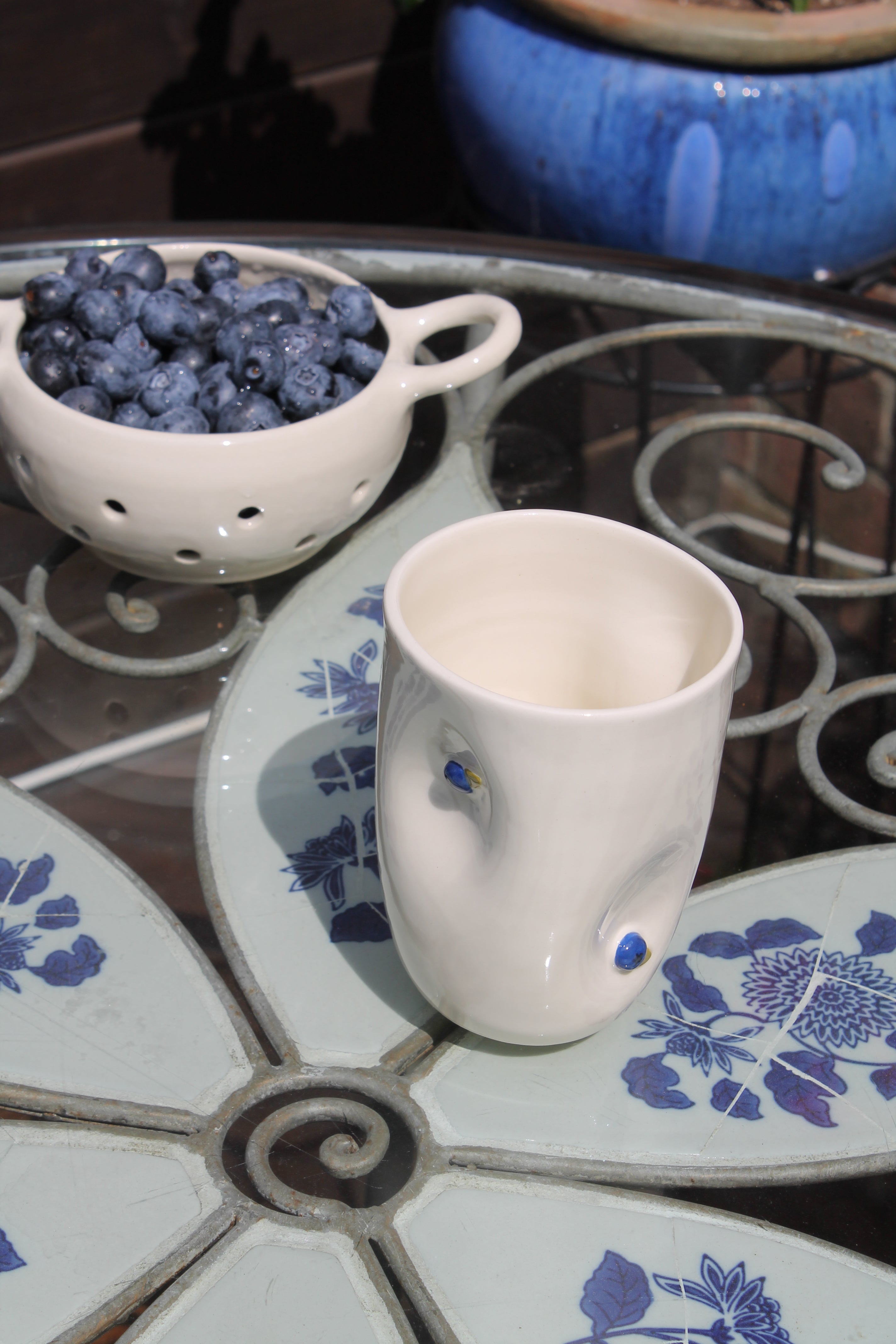 Tasse bleuets latte