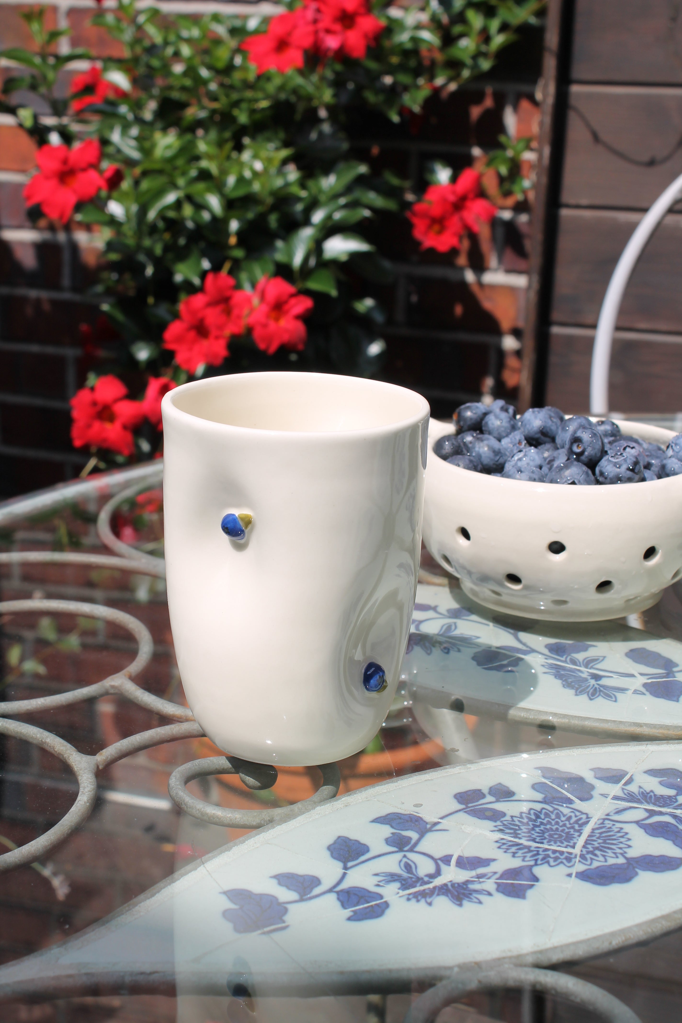 Tasse bleuets latte